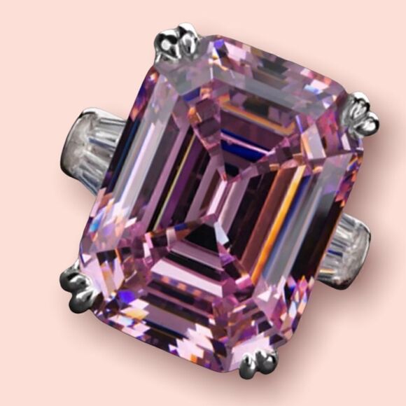 PINK SAPPHIRE DIAMOND ENGAGEMENT RING 6,9,10 - Picture 1 of 6